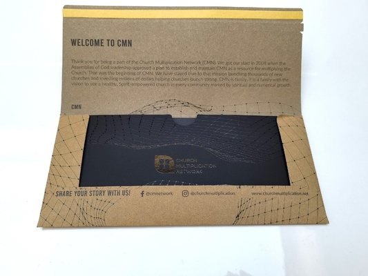 Self Adhesive Packaging Accessories , Kraft Paper Envelope 1C Spot UV Pinting OEM